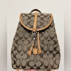 Vintage Coach Small Monogram CC Print Backpack